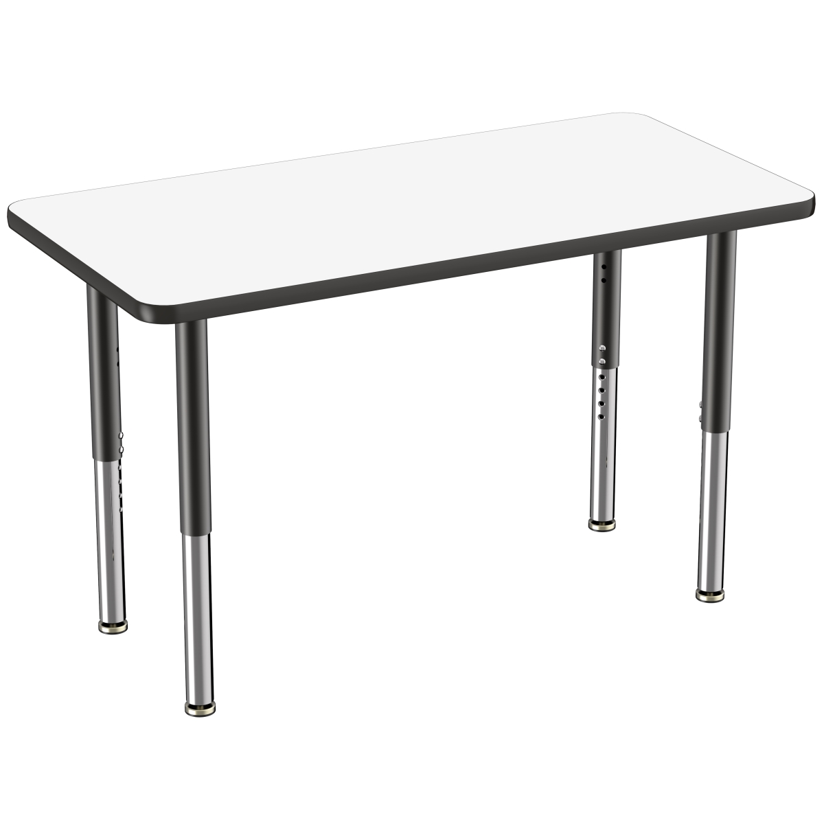 10163-debk 24 X 48 In. Rectangle Dry-erase Adjustable Activity Table With Super Leg - Black