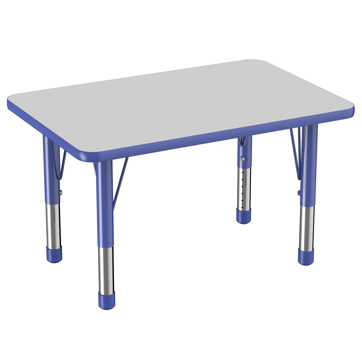 10005-gybl 24 X 36 In. Rectangle T-mold Adjustable Activity Table With Chunky Leg - Grey & Blue