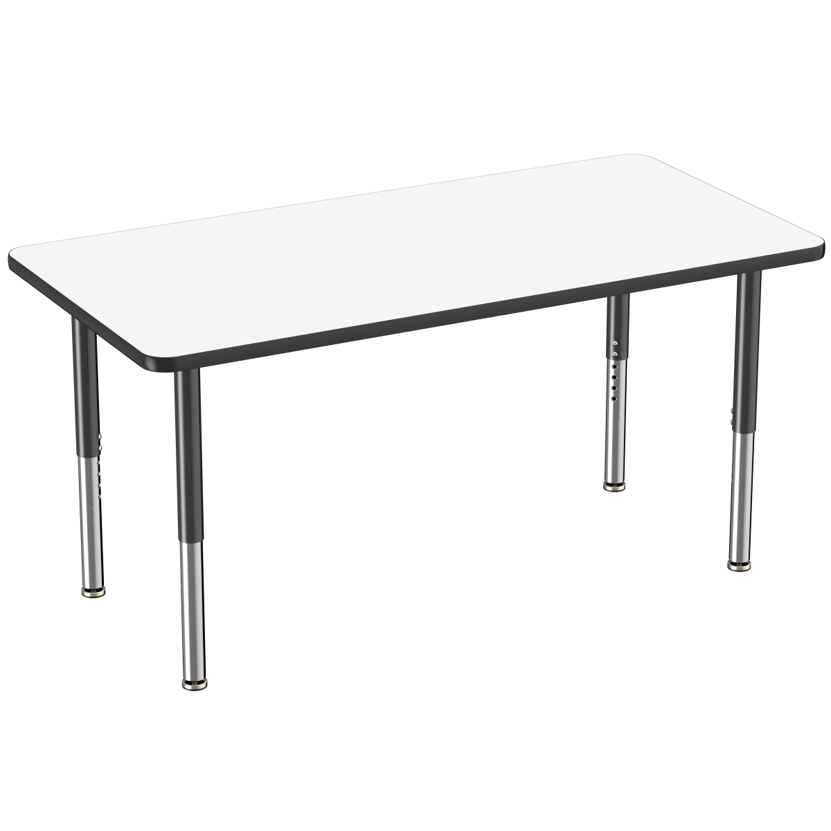 10179-debk 30 X 60 In. Rectangle Dry-erase Adjustable Activity Table With Super Leg - Black