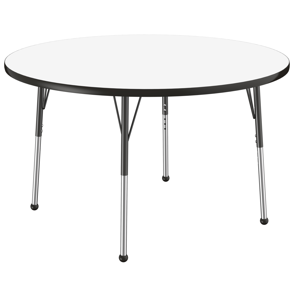 10197-debk 48 In. Round Dry-erase Adjustable Activity Table With Standard Ball - Black