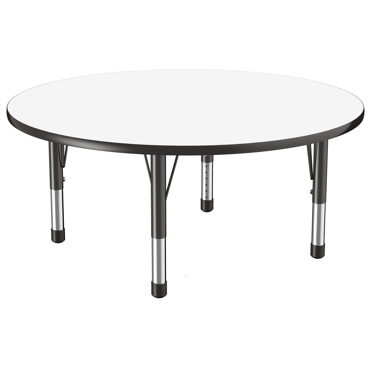 10198-debk 48 In. Round Dry-erase Adjustable Activity Table With Chunky Leg - Black