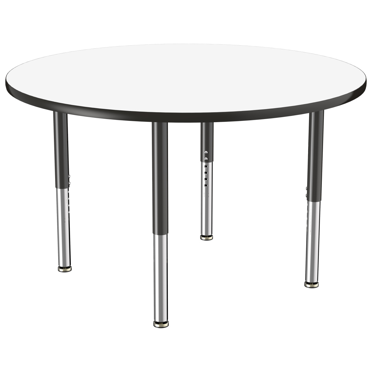 10199-debk 48 In. Round Dry-erase Adjustable Activity Table With Super Leg - Black