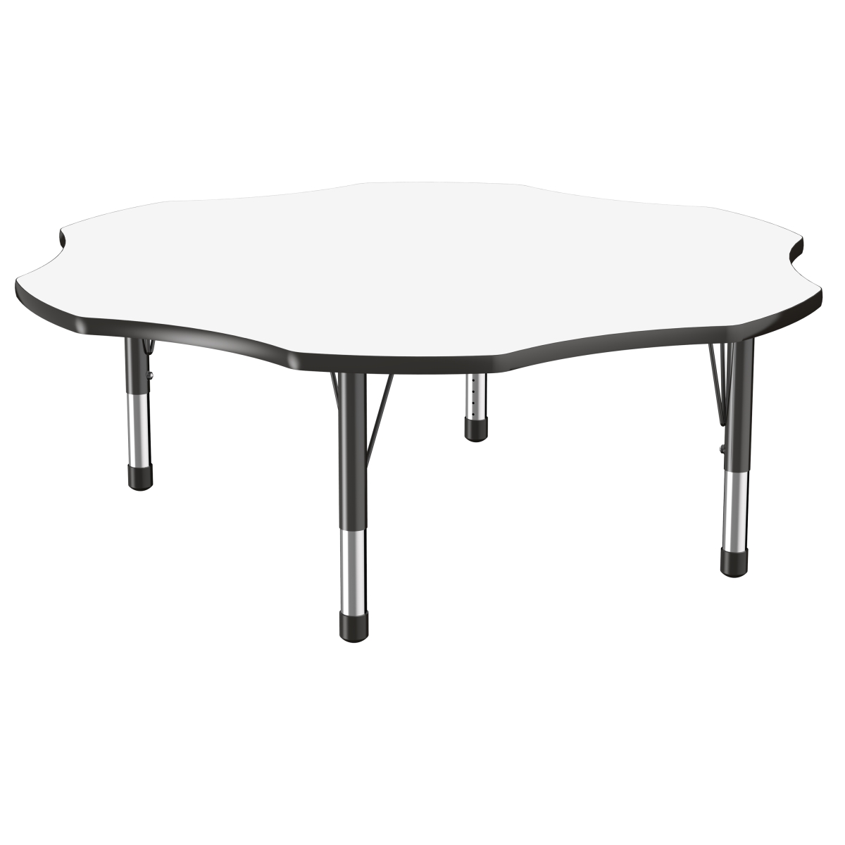10243-debk 60 In. Flower Dry-erase Adjustable Activity Table With Chunky Leg - Black