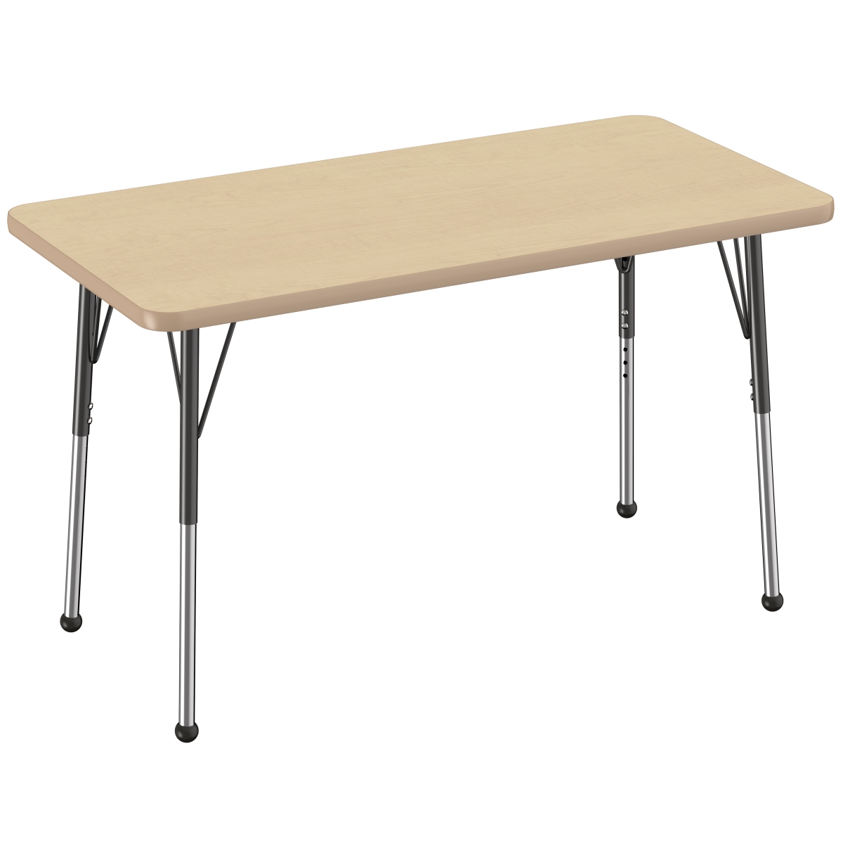 10008-mpmp 24 X 48 In. Rectangle T-mold Adjustable Activity Table With Standard Ball - Maple