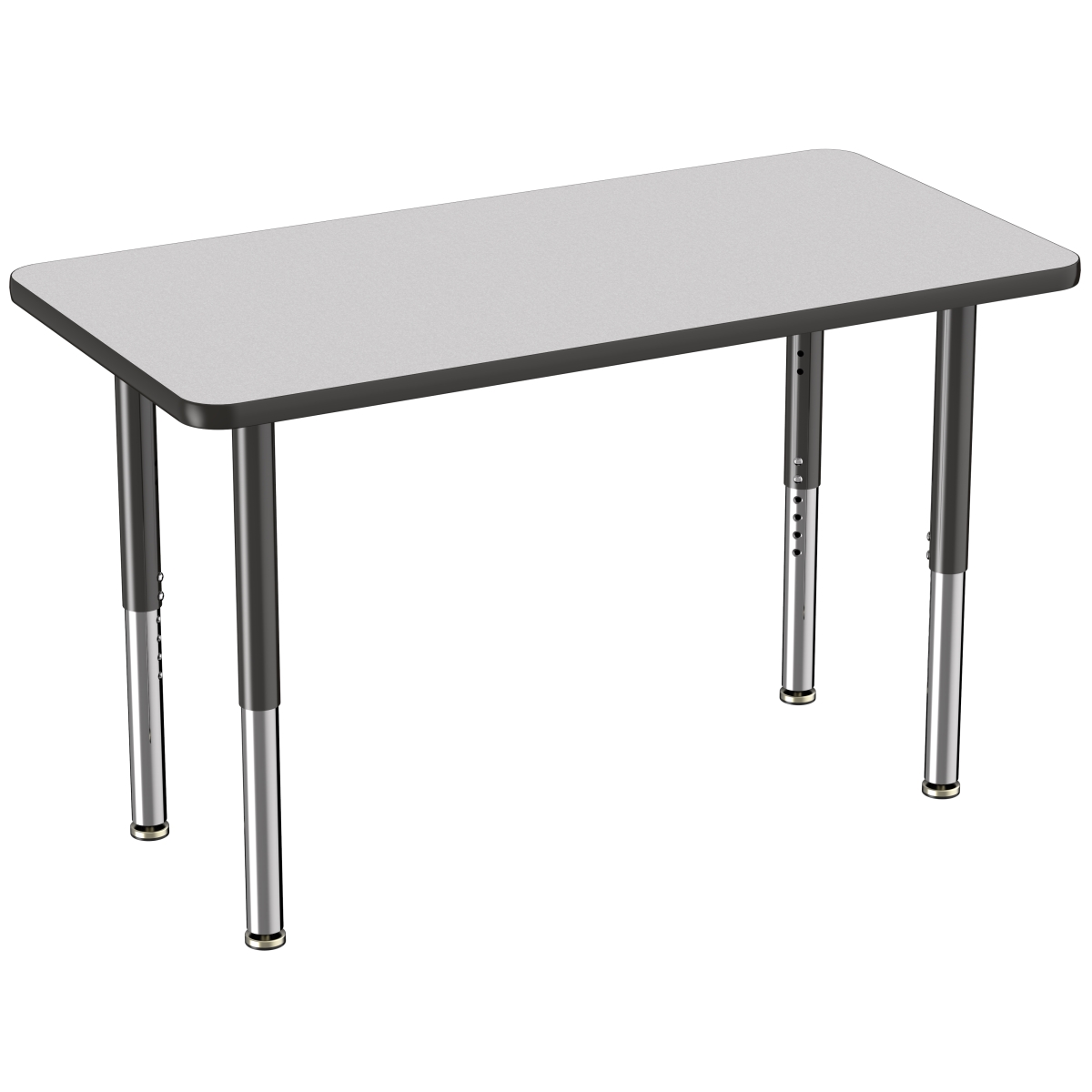 10010-gybk 24 X 48 In. Rectangle T-mold Adjustable Activity Table With Super Leg - Grey & Black