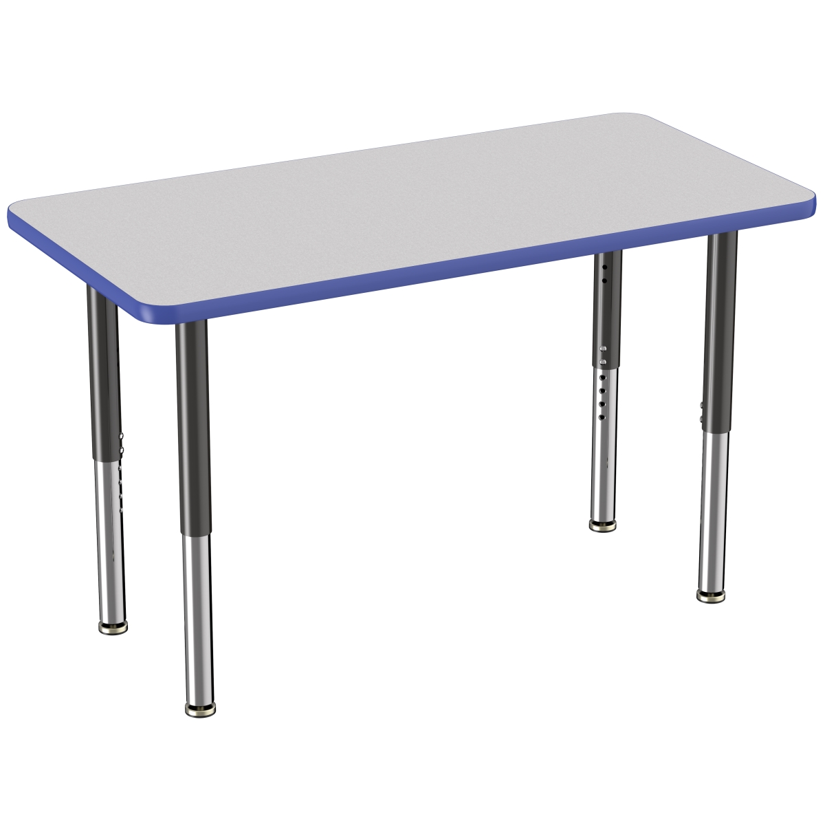 10010-gybl 24 X 48 In. Rectangle T-mold Adjustable Activity Table With Super Leg - Grey & Blue