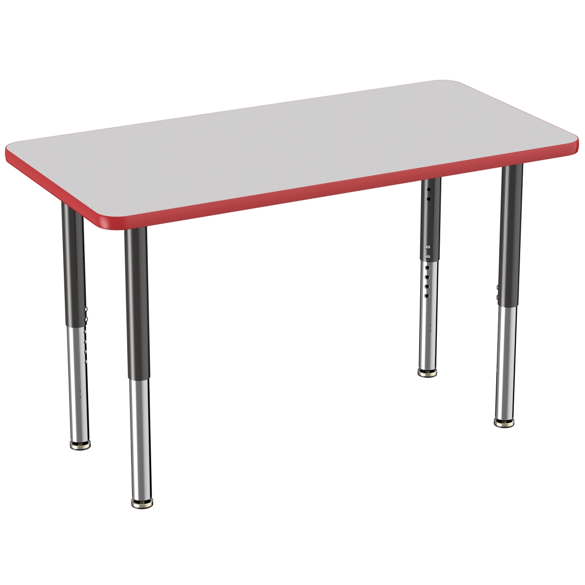 10010-gyrd 24 X 48 In. Rectangle T-mold Adjustable Activity Table With Super Leg - Grey & Red