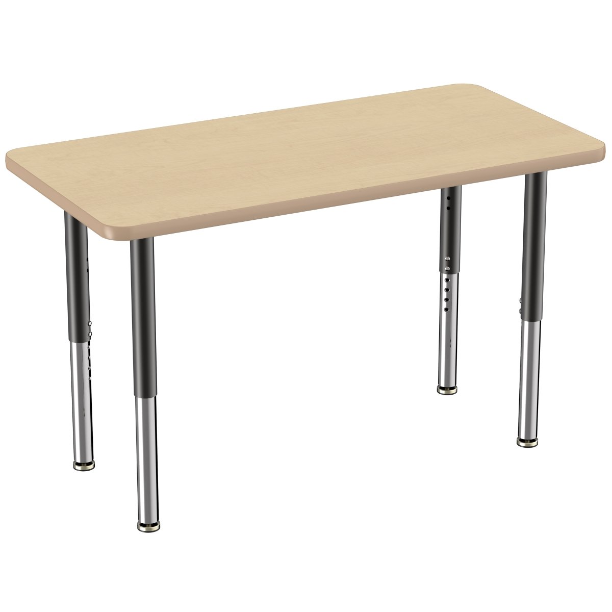 10010-mpmp 24 X 48 In. Rectangle T-mold Adjustable Activity Table With Super Leg - Maple