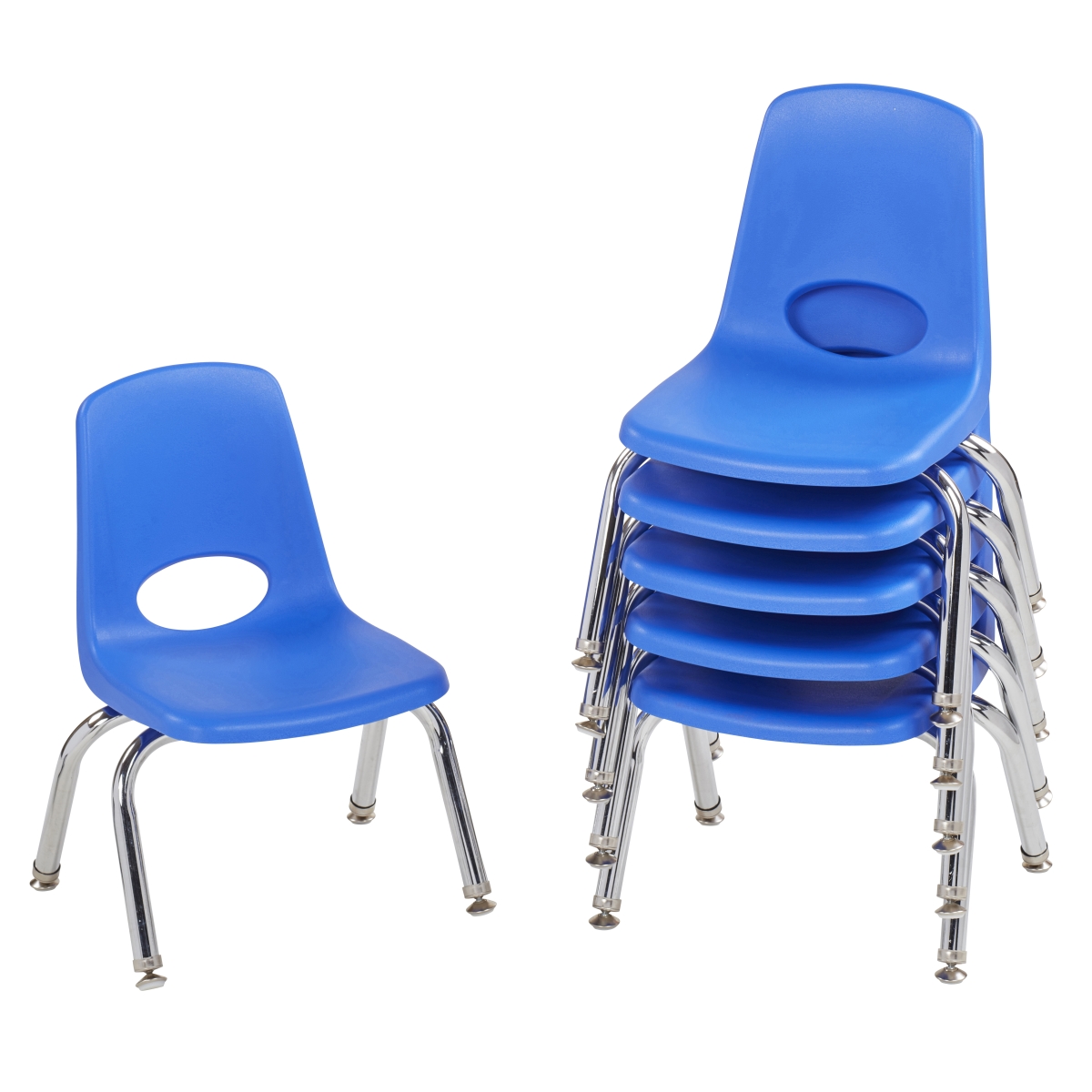 10356-bl 10 In. Stack Chair With Swivel Glide - Blue - Pack Of 6
