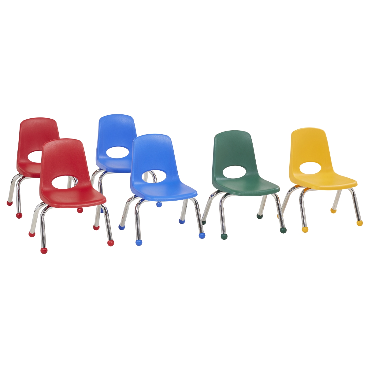 10357-as 10 In. Stack Chair With Ball Glide - Assorted Color