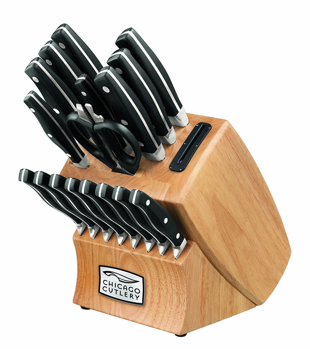 World Kitchen-chicago Cutlery 1117756 Knife Block Set With Block Knife Sharpener - 18 Piece
