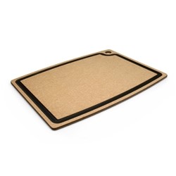 003-20150102 Gourmet Series Cutting Board, Natural & Slate - 19.5 X 15 X 0.37 In.