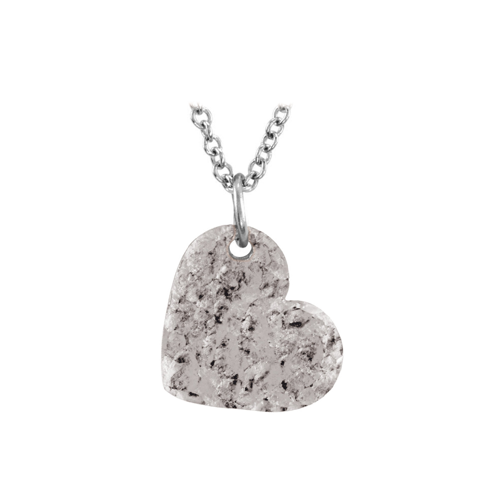 Hand Crafted Hammered Heart Pendant 925 Sterling Silver