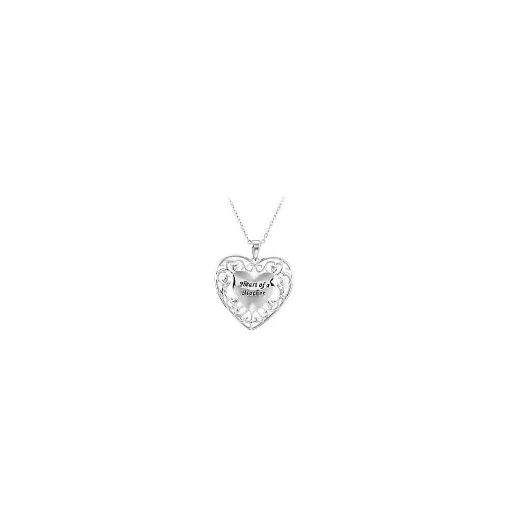 Ubpdsr410010ag 925 Sterling Silver Heart Of A Mother Pendant Necklace