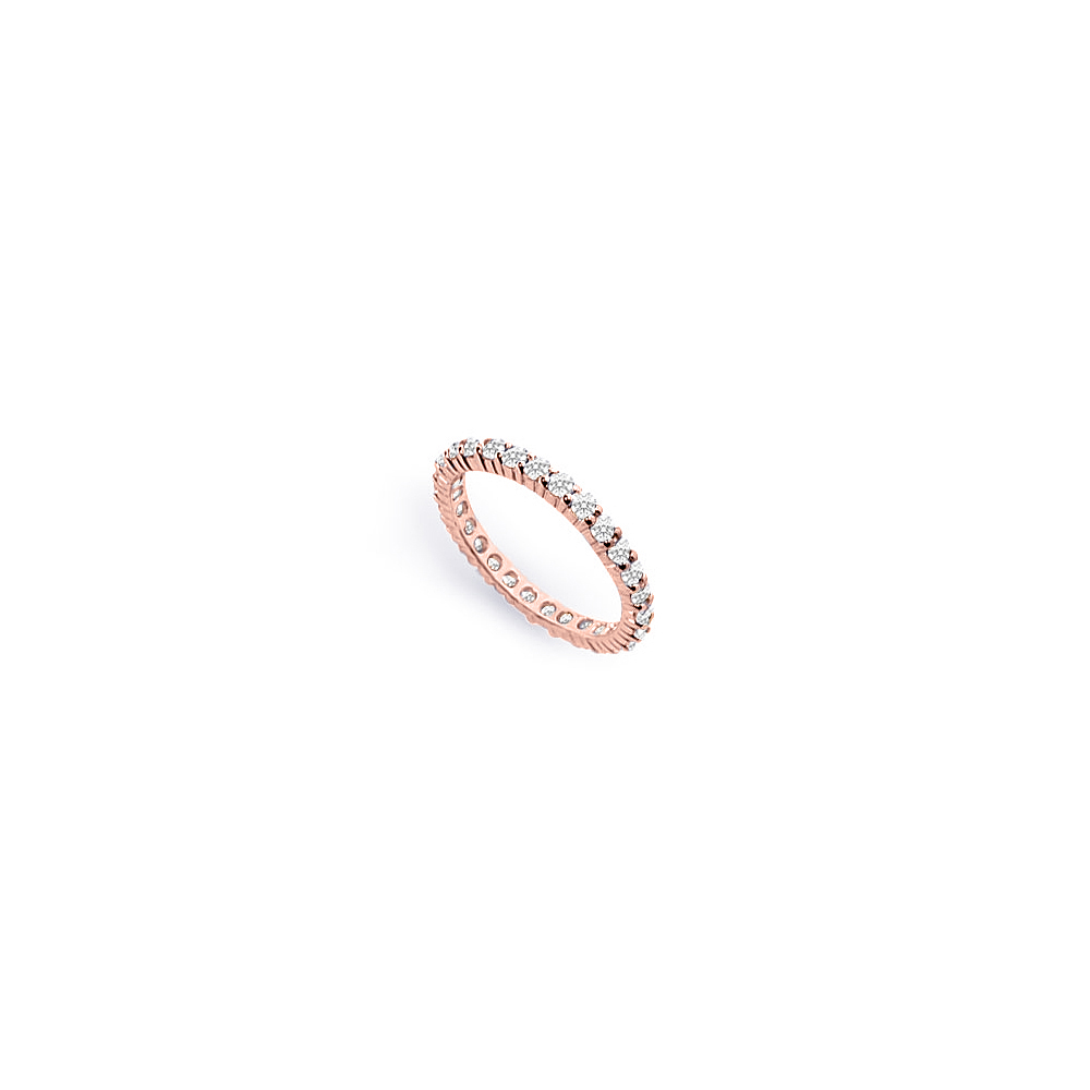 1ct 14k Rose Gold Best Diamond Eternity Ring For Wedding, Size 6