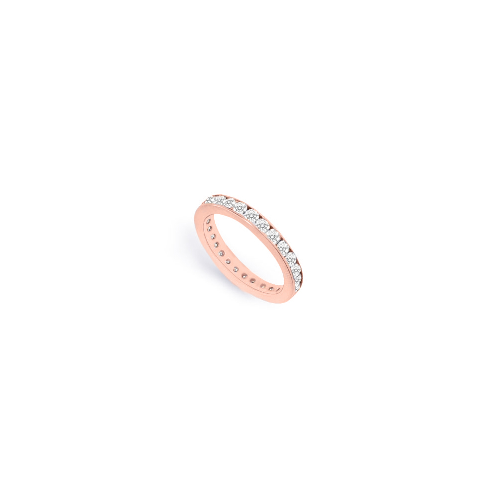 0.75CT 14K Rose Gold Natural Diamond Full Eternity Ring, Size 6