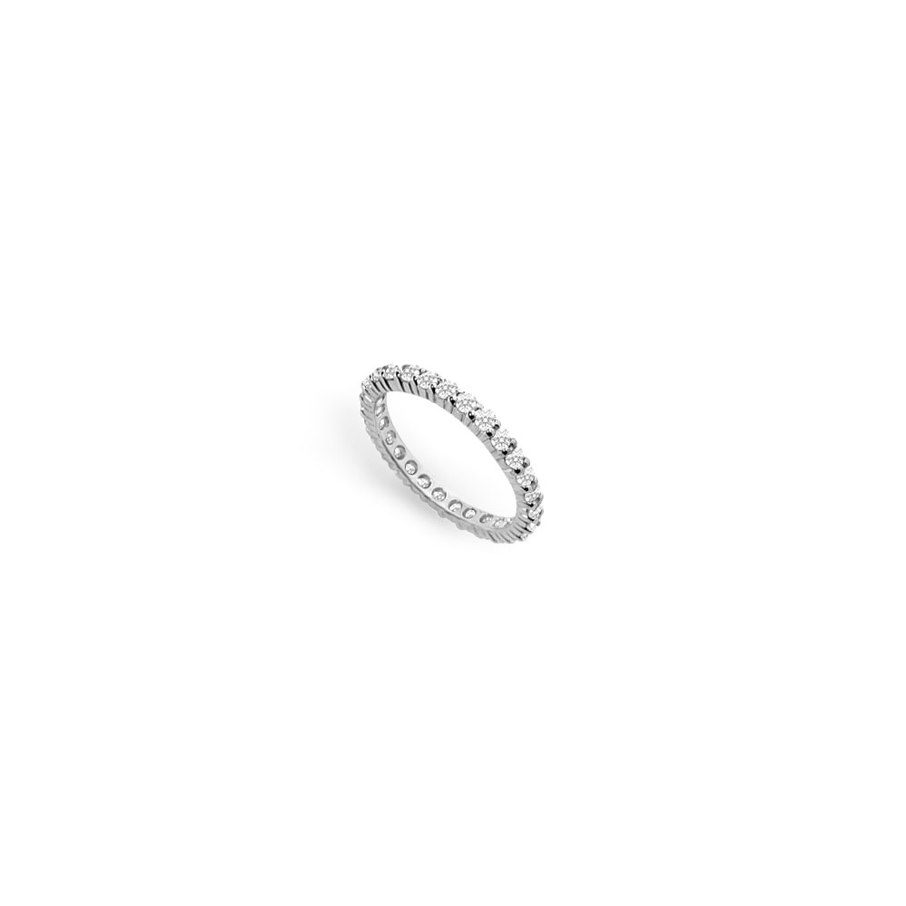 0.75ct 14k White Gold Diamond Eternity Ring For Wedding, Size 6