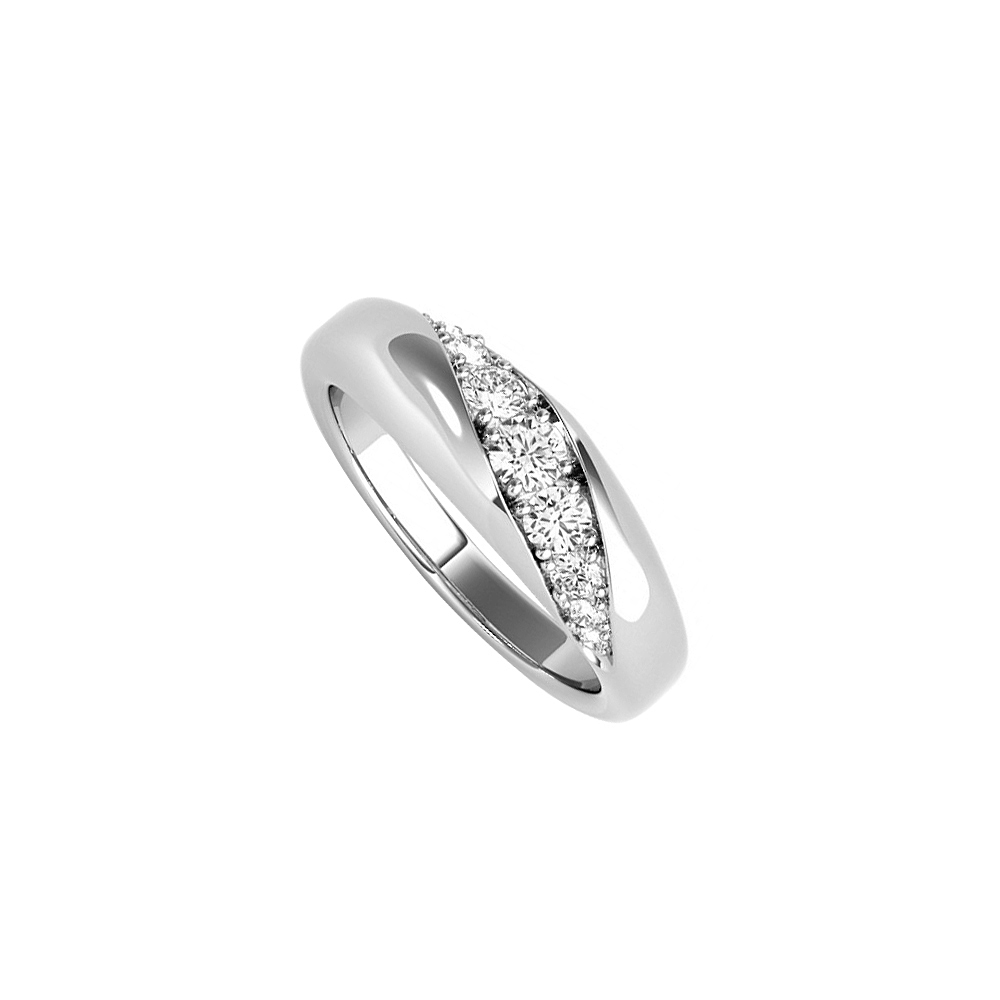 0.50ct Round Cubic Zirconia 925 Sterling Silver Fashion Band, Size 6