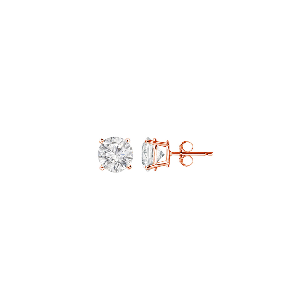 0.50ct 14k Rose Gold April Birthstone Diamond Stud Earrings