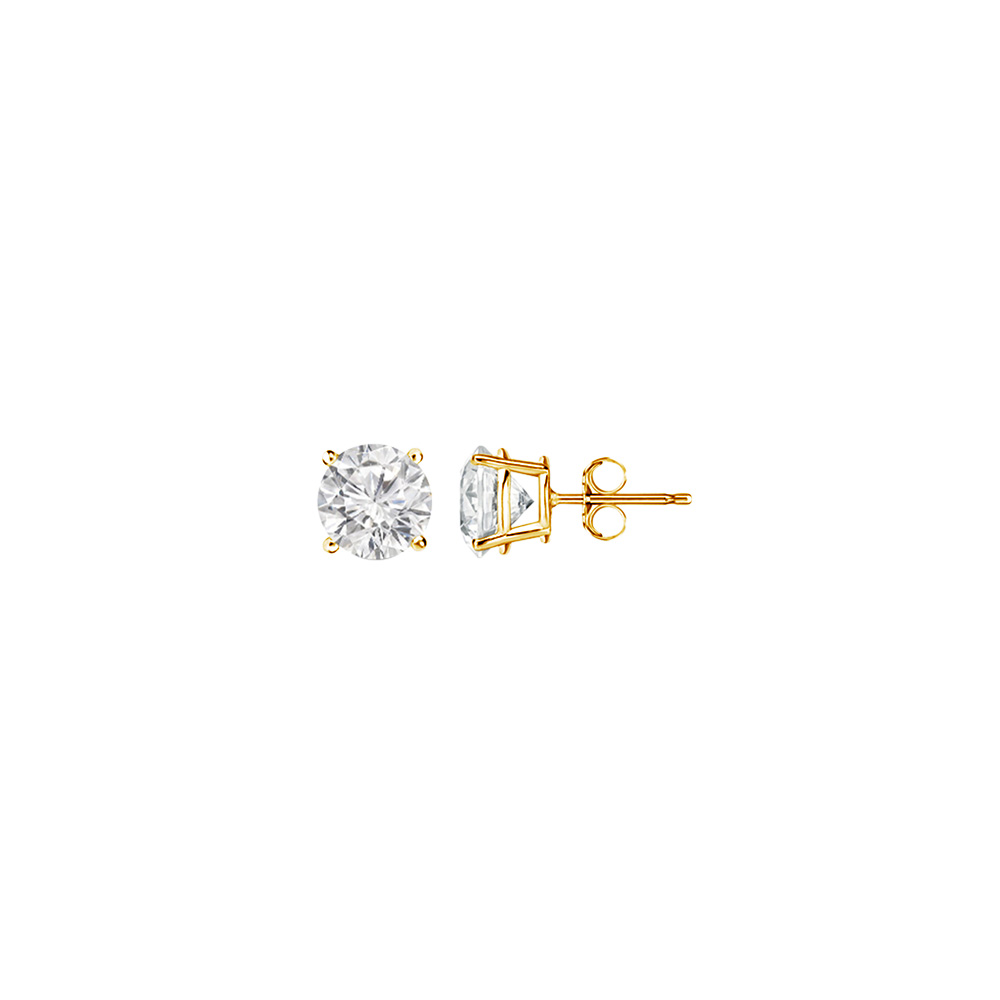 0.50ct April Birthstone Natural Diamond 14k Yellow Gold Stud Earrings