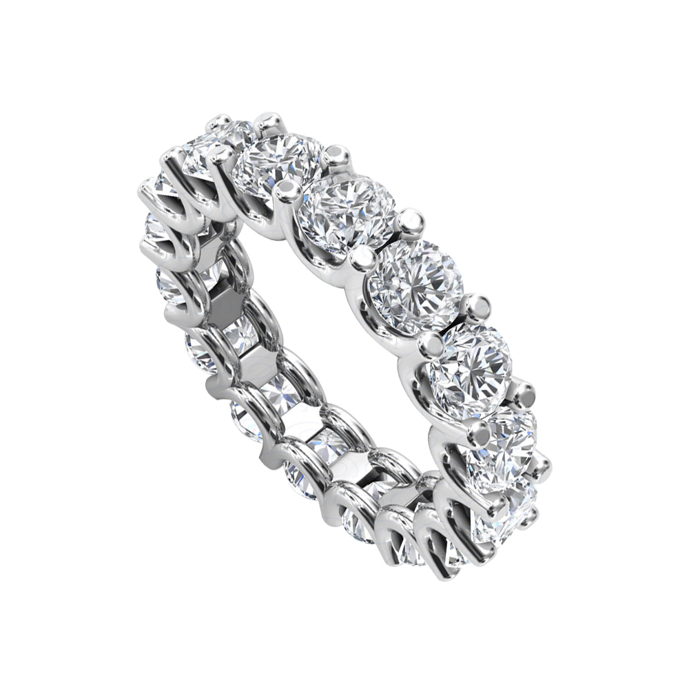 1ct 14k White Gold Conflict Free Diamond Eternity Band, Size 6