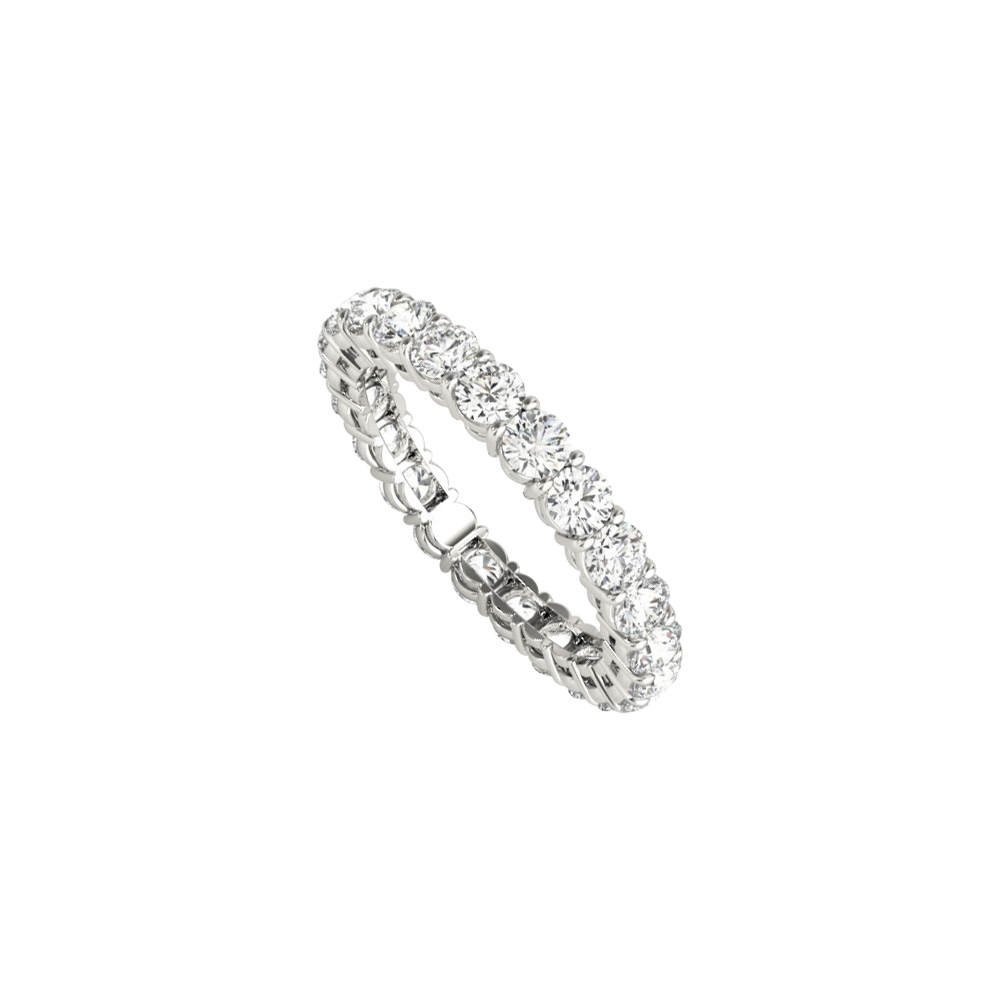 3ct 14k White Gold Conflict Free Diamond Eternity Ring, Size 6