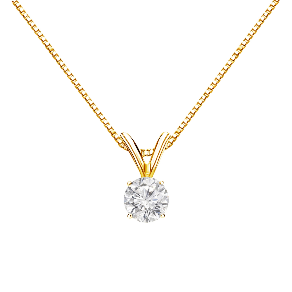 0.50ct 14k Yellow Gold April Birthstone Diamond Pendant