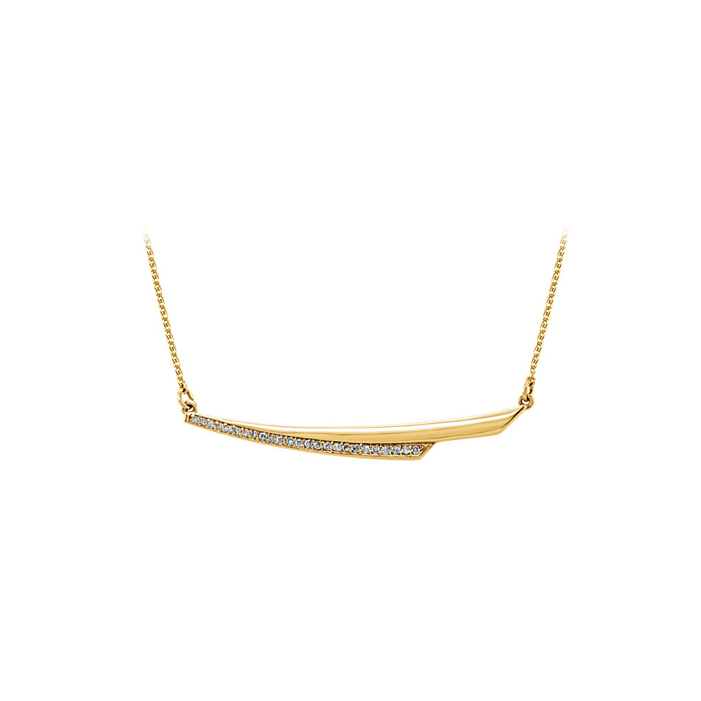 0.10ct Cubic Zirconia 18k Yellow Gold Vermeil Linear Style Necklace