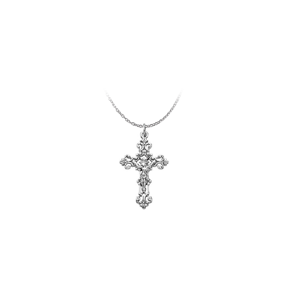 925 Sterling Silver Religious Cross Crafted Pendant