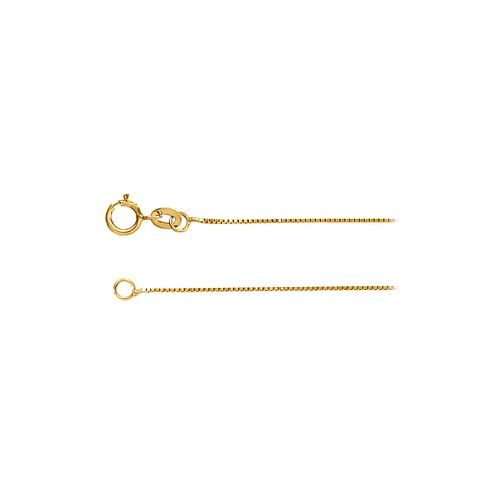 0.55 Mm 14k Yellow Gold Solid Box Chain Necklace