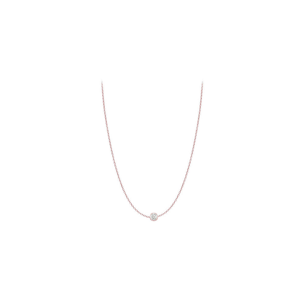 0.50 Ct 14k Rose Gold Cubic Zirconia Necklace