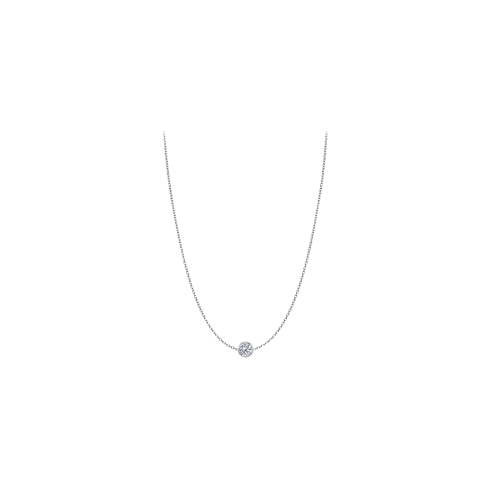 0.50 Ct 14k White Gold Cubic Zirconia Necklace