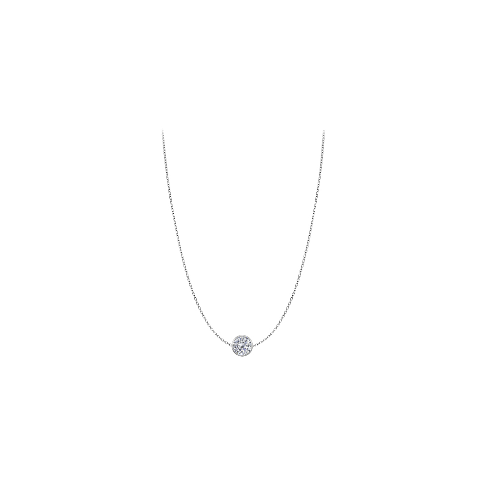 1 Ct 14k White Gold Cubic Zirconia Necklace