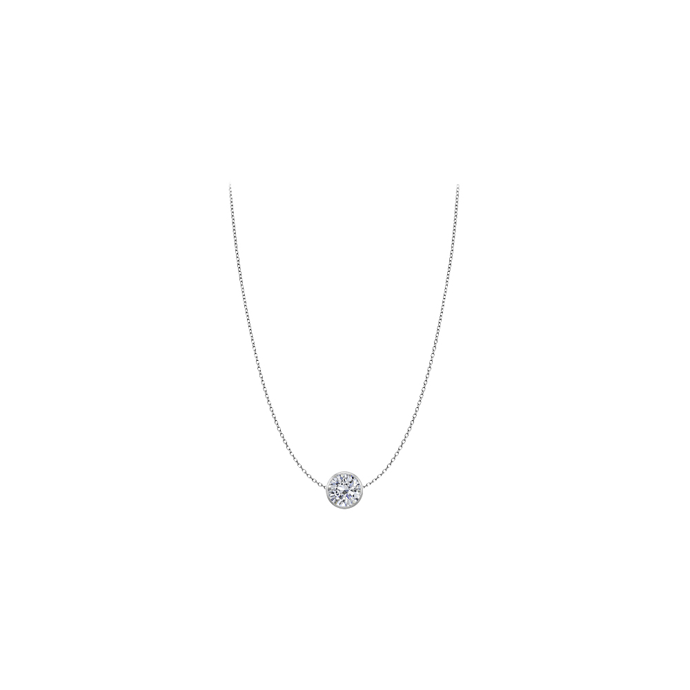 3 Ct 14k White Gold Cubic Zirconia Necklace