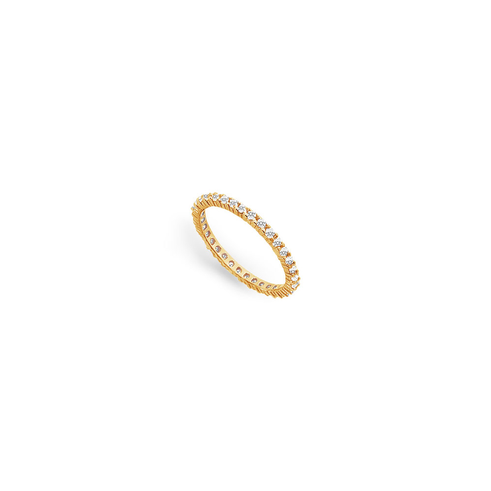 0.50 Ct 14k Yellow Gold For Wedding Unique Round Diamond Eternity Ring, Size 6