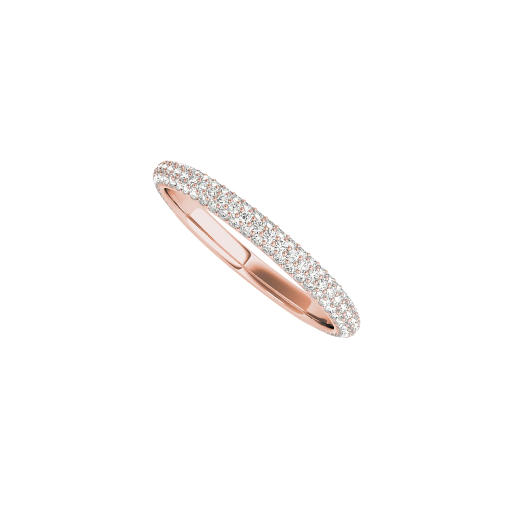 0.50 Ct 14k Rose Gold Cubic Zirconia Simple Gold Wedding Band For Women, Size 6