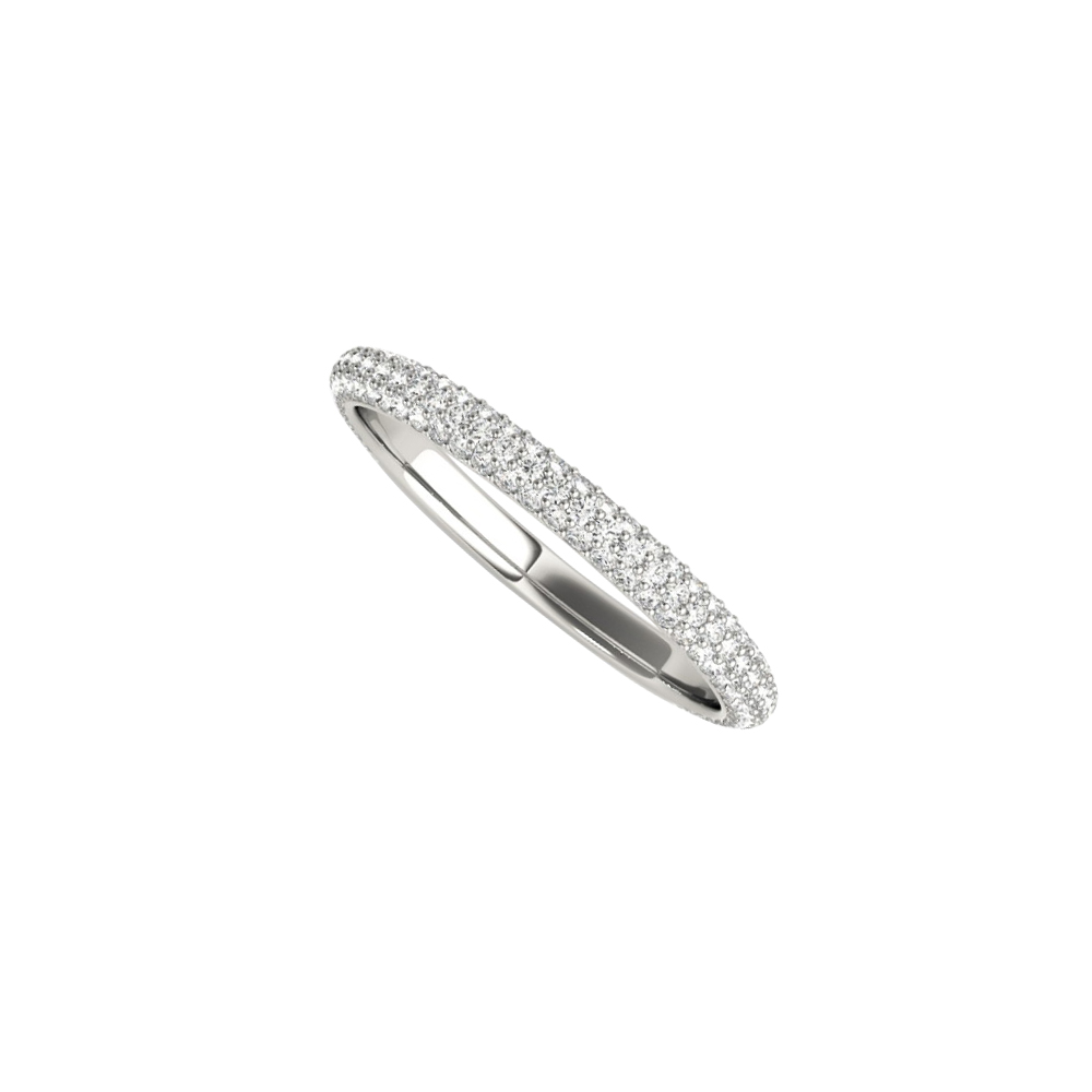 0.50 Ct 14k White Gold Cubic Zirconia Wedding Ring Design For Ladies, Size 6