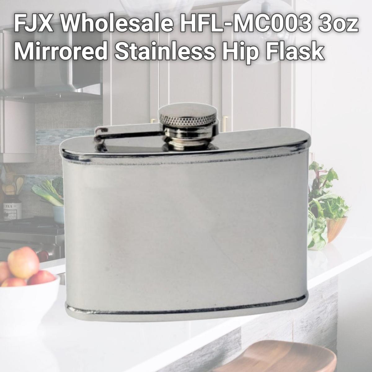 Picture of FJX Wholesale HFL-MC003 3oz Mirrored Stainless Hip Flask