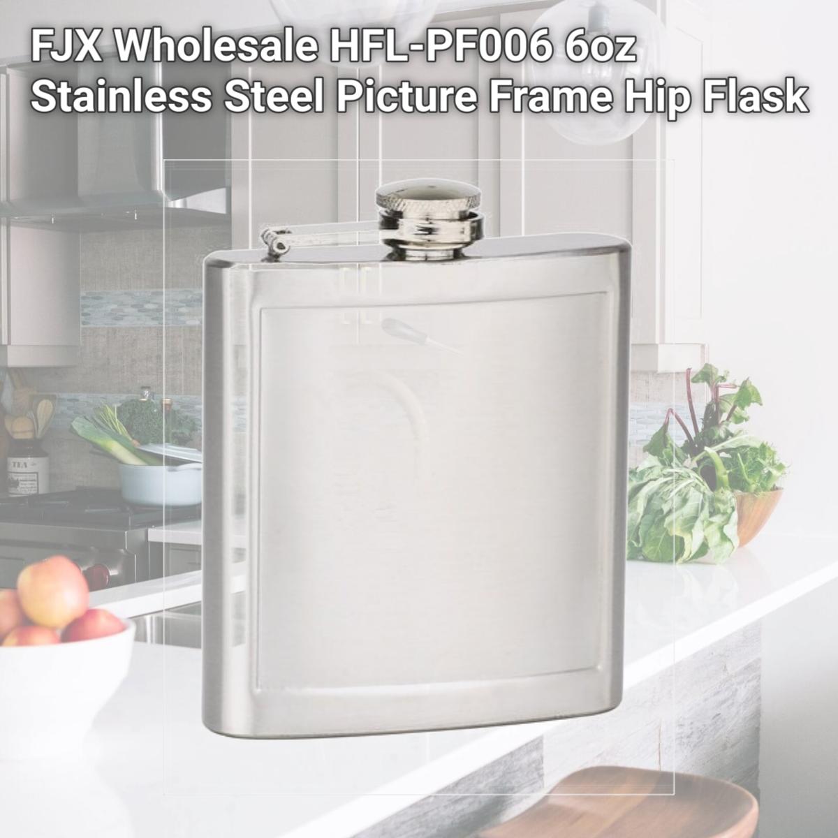 Picture of FJX Wholesale HFL-PF006 6oz Stainless Steel Picture Frame Hip Flask