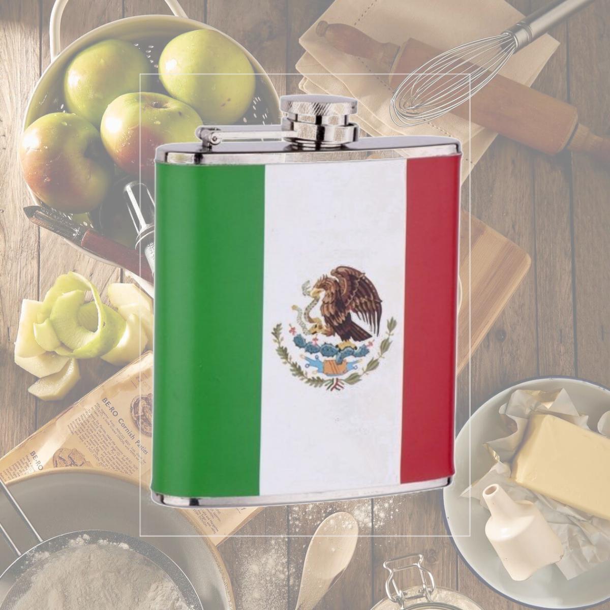Picture of FJX Wholesale HFL-FA001M 6oz Mexican Flag Flask