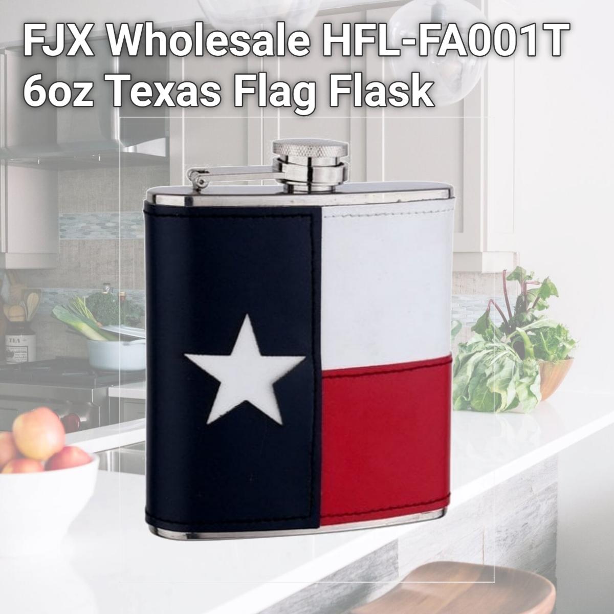 Picture of FJX Wholesale HFL-FA001T 6oz Texas Flag Flask