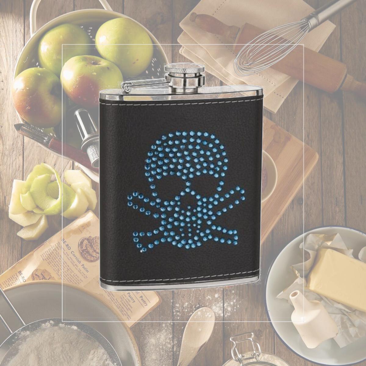 Picture of FJX Wholesale HFL-SP049 6oz Blue Skull Head Flask