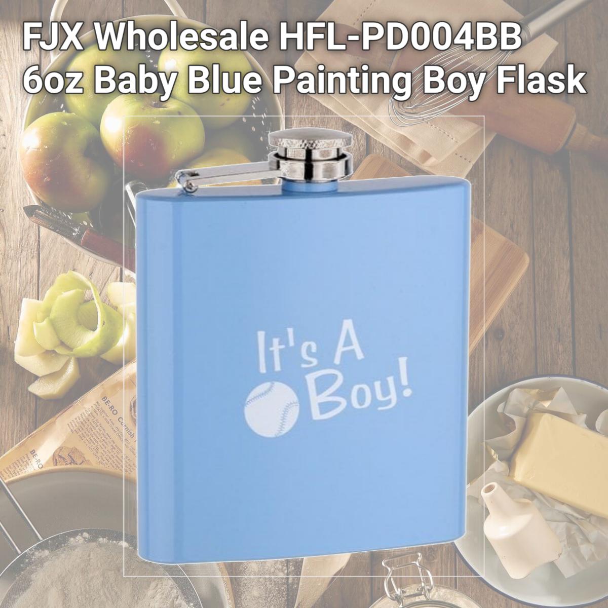 Picture of FJX Wholesale HFL-PD004BB 6oz Baby Blue Painting Boy Flask