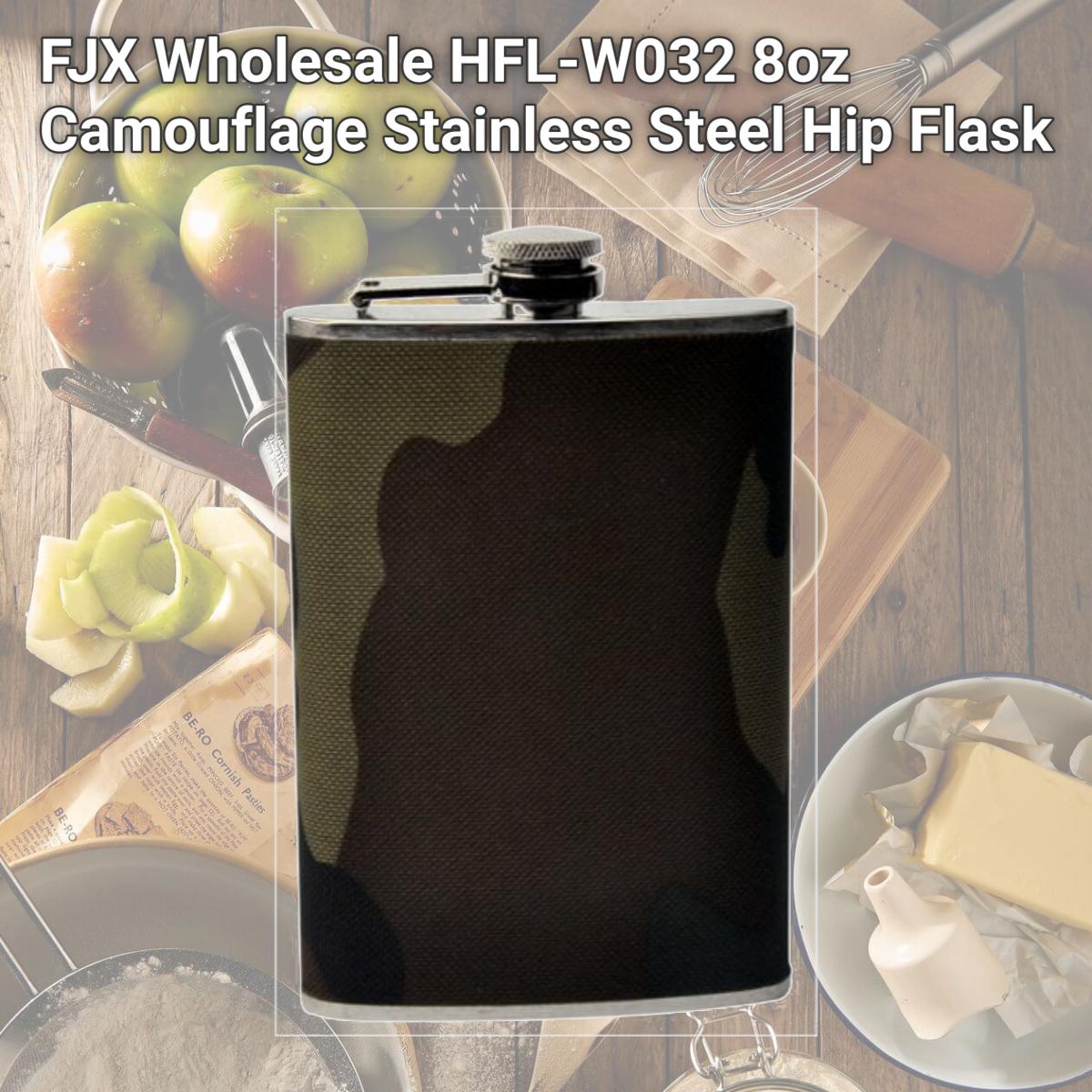 Picture of FJX Wholesale HFL-W032 8oz Camouflage Stainless Steel Hip Flask