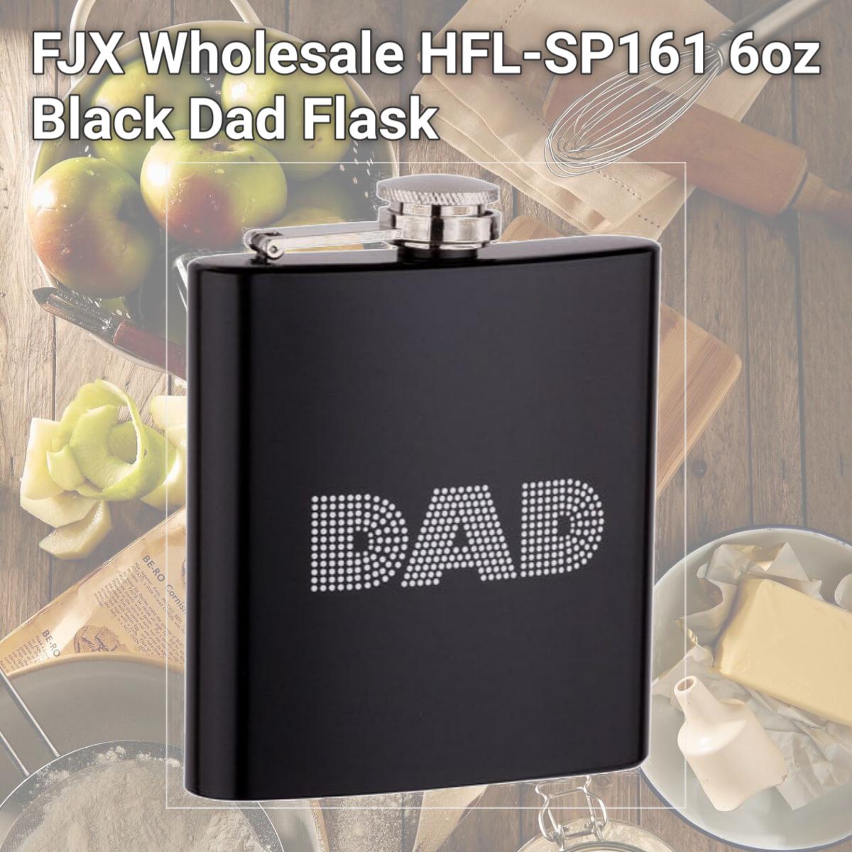 Picture of FJX Wholesale HFL-SP161 6oz Black Dad Flask