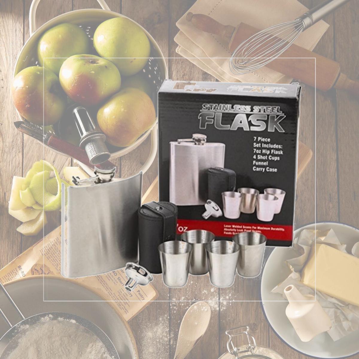 Picture of FJX Wholesale HFL-FS007 7oz Stainless Steel 7 Piece Flask Gift Set