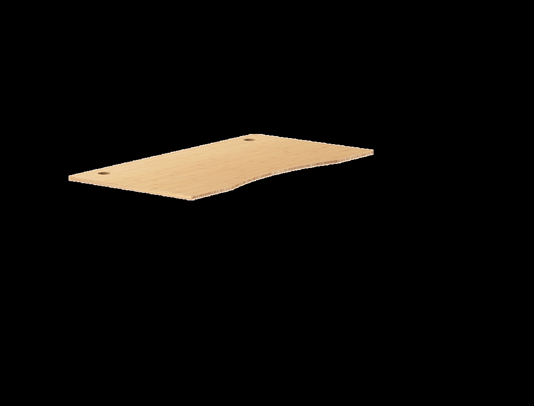 C-R5528LB-ZB 55 x 28 in. Desktop Curved Table, Natural Bamboo