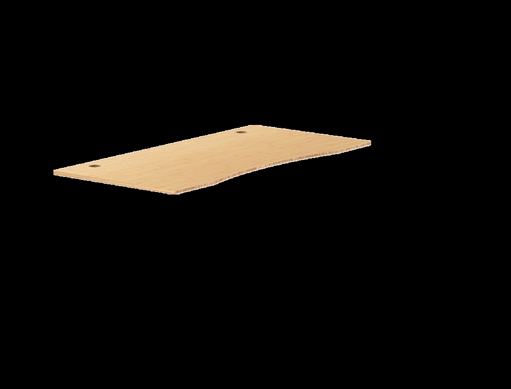 C-R6030LB-ZB 60 x 30 in. Desktop Curved Table, Natural Bamboo