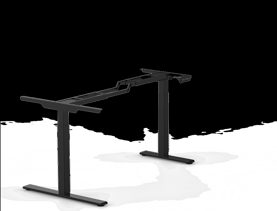 E1LB L-Shaped Standing Desk, Black