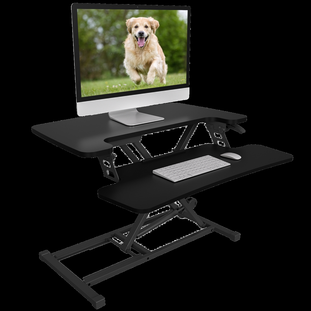 M7-E-36C 36 in. Alcove Riser Standing Desk Converters, Black